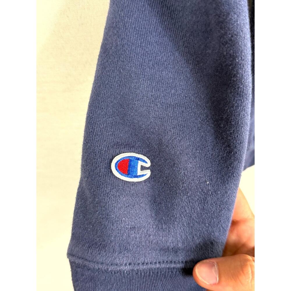 Champion Sweatshirt Men Large Navy Reverse Weave Long Sleeve Crew Neck Pullover - Picture 8 of 8
